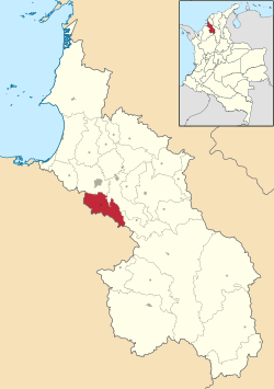 Location of the municipality and town of Sampués in the Sucre Department of Colombia.