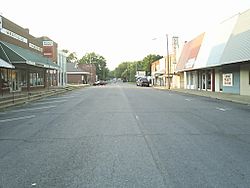 Downtown Westville north up Williams Street. The Buffington Hotel is on the left.
