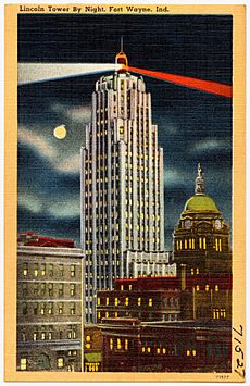Lincoln Tower by night, Fort Wayne, Ind (71527)