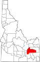 State map highlighting Bingham County