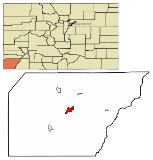 Location of the City of Cortez in Montezuma County, Colorado.