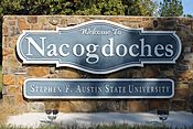 Nacogdoches, TX, entrance sign IMG 3972