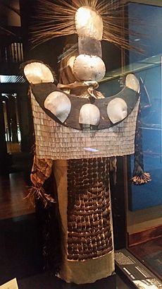Tahitian Parae, or Chief Mourner costume, on display in the Bishop Museum