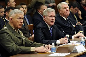 US Navy 100224-N-5549O-075 Gen. James T. Conway Secretary of the Navy Ray Mabus and Adm. Gary Roughead testify before the House Armed Service Committee