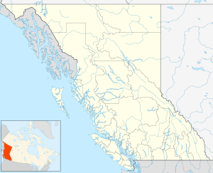 Map showing the location of Fraser Canyon