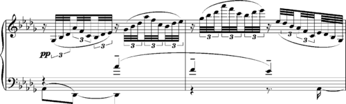 Debussy Reflets dans l'Eau, varied recapitulation of the opening