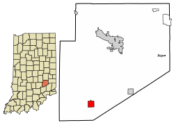 Location of Westport in Decatur County, Indiana.