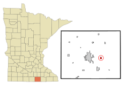 Location of Hayward, Minnesota