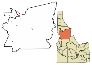 Location of Kamiah in Lewis County and Idaho County, Idaho.