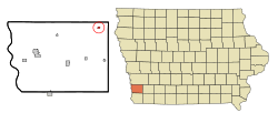 Location of Henderson, Iowa