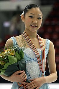 Mirai Nagasu Podium 2008 Junior Worlds
