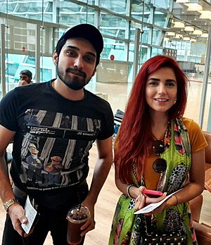 Momina Mustehsan and Uzair Jaswal at New Islamabad Airport
