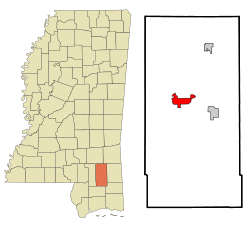 Location of New Augusta, Mississippi