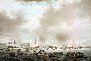 The British landing at Kip's Bay, New York Island, 15 September 1776 RMG PAH9491