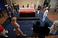US Navy 040607-N-1450G-070 Mourners pay their respects to former President Ronald Reagan as his casket lays in repose in the Ronald Reagan Presidential Library in Simi Valley, Calif
