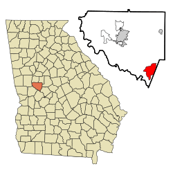 Location in Upson County and the state of Georgia