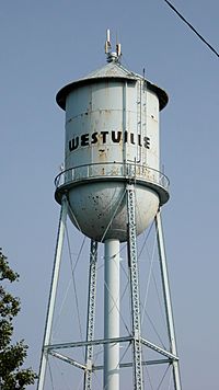 Westville, Indiana water tower, built in the 1930s