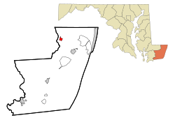 Location of Whaleyville, Maryland
