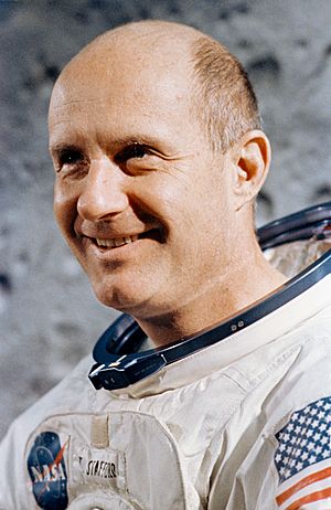 Astronaut Thomas P. Stafford, prime crew commander of the Apollo 10 lunar orbit mission
