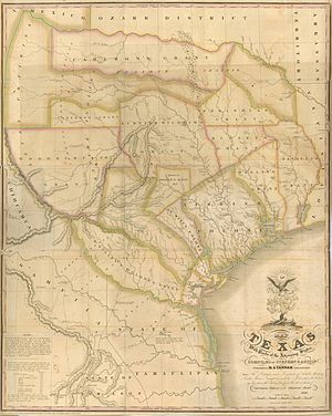 Austin & Tanner Map of Texas with Parts of the Adjoining States 1836 UTA