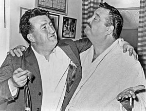 Behan (left) with actor Jackie Gleason in 1960