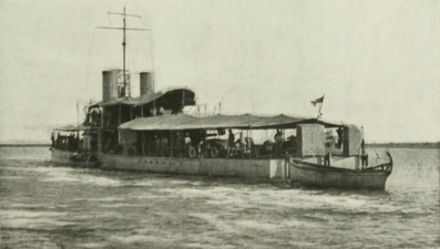 British Gun boat on River Tigris (WWI)