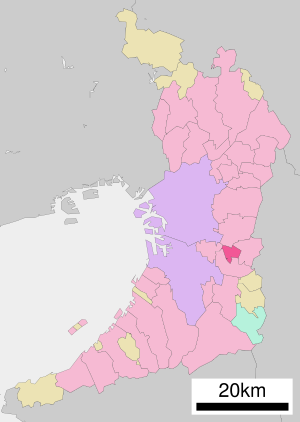 Location of Fujiidera in Osaka Prefecture