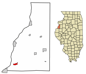 Location of Lomax in Henderson County, Illinois.