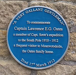 Lawrence Oates blue plaque Meanwood