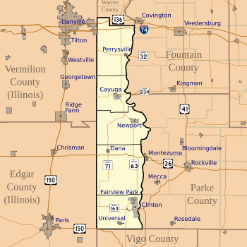 Map of Vermillion County, Indiana