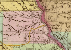 Marion County, Missouri map 1840
