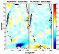 Monthly averaged Ekman Pumping velocity (in m per day) for June and December