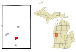 Location of Newaygo, Michigan