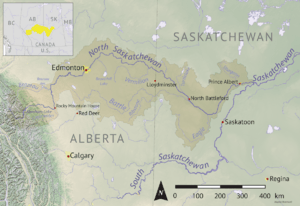 North Saskatchewan basin map