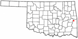 Location of Bokoshe, Oklahoma