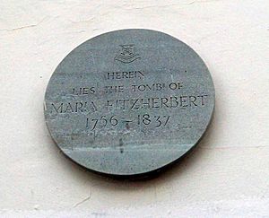 Plaque marking Maria Fitzherbert's tomb