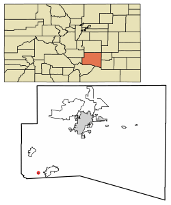 Location of Rye in Pueblo County, Colorado.