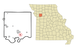 Location of Henrietta, Missouri