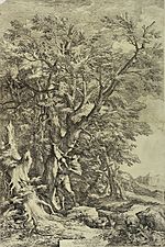 The infant Oedipus is tied to a tree by the shepherd to whom Wellcome L0032548 (cropped)
