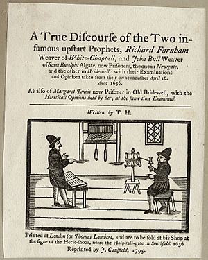 Thomas Heywood, A true discourse of the two infamous upstart prophets (1636), John Bull and Richard Farnham