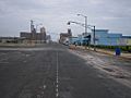 Deserted Ocean Avenue in Asbury Park, NJ