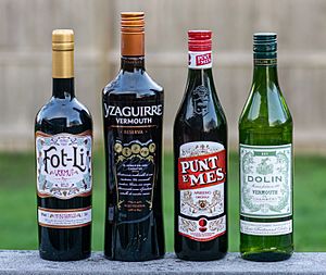 Four bottles of vermouth