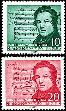 GDR stamp Robert Schumann 1956-vertical