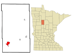 Location of Park Rapidswithin Hubbard County and state of Minnesota