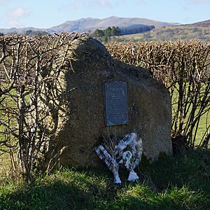 Memorial stone and plaque at Frongoch