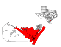 Location within Nueces County