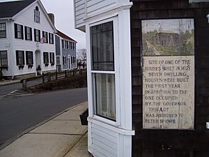 Peter Browne home site in Plymouth MA on Leyden Street