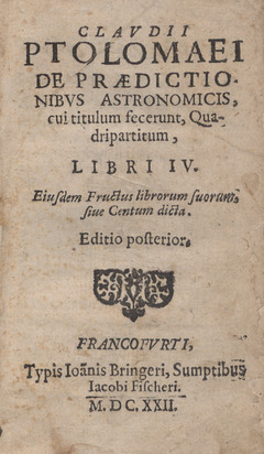 Ptolemaeus - Quadripartitum, 1622 - 4658973