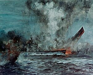 Sinking of HMS Hood (cropped)