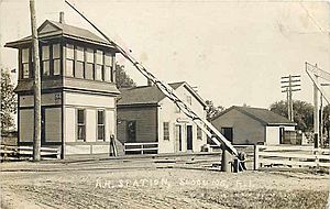 Slocums station 1909 postcard